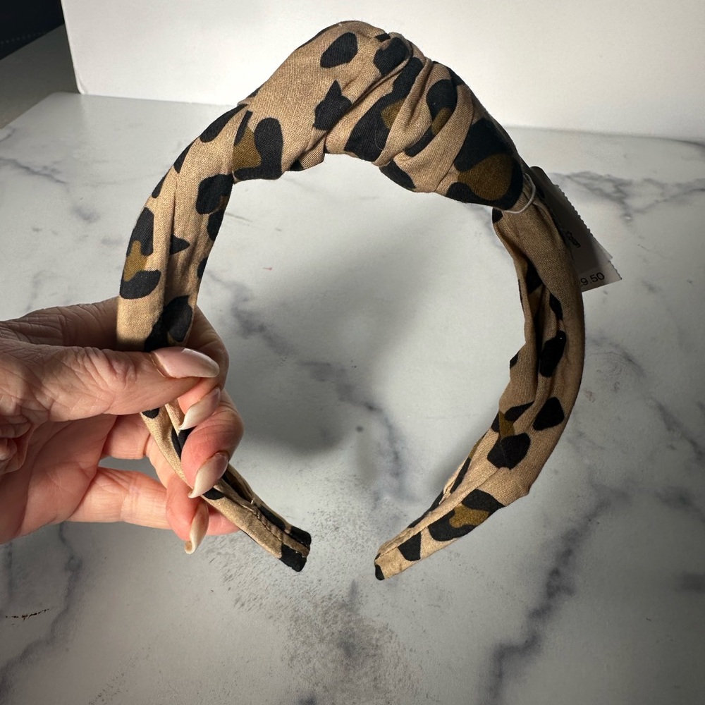 J Crew Leopard Print Knotted Headband NWT
